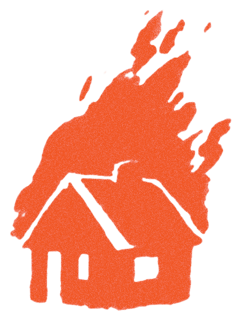 a house on fire — the safe place keeps your files even when everything else burns